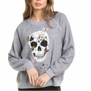 Wildfox Moth Skull Sommers Sweatshirt Jumper Large